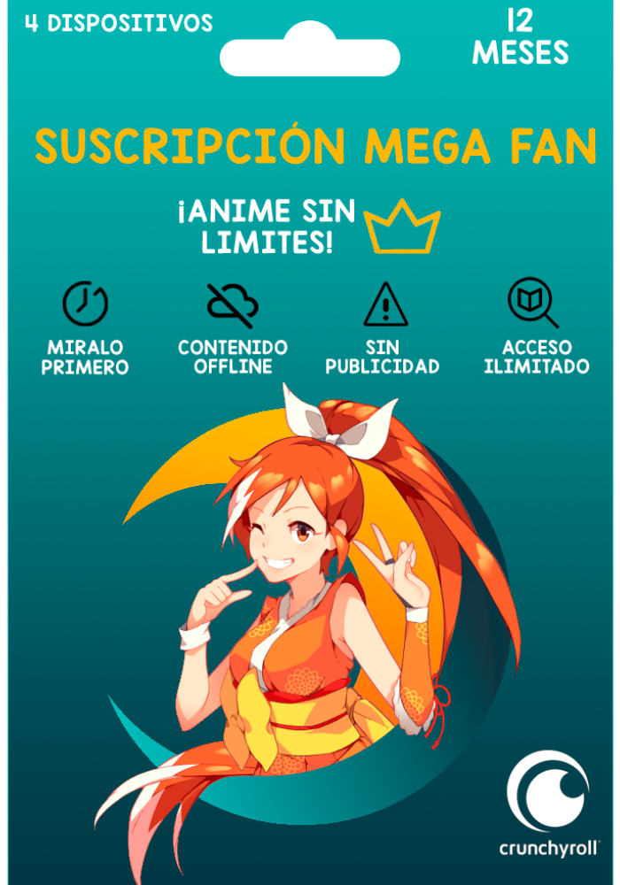 Crunchyroll Mega Fan 12 Meses Digital - GLOBAL