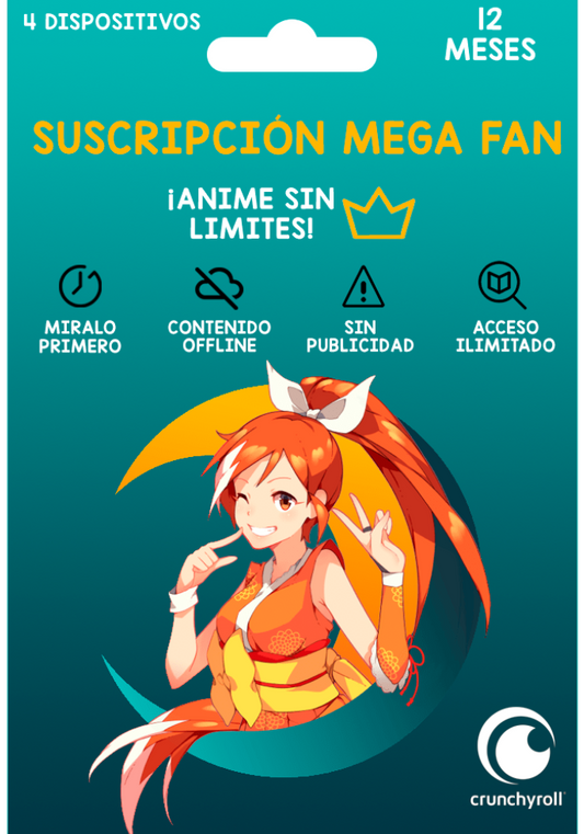 Crunchyroll Mega Fan 12 Meses Digital - GLOBAL