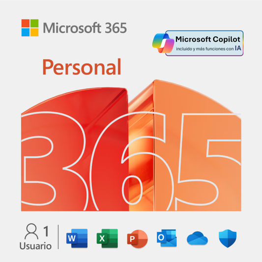 Microsoft 365 Personal 1 año Digital - MEXICO